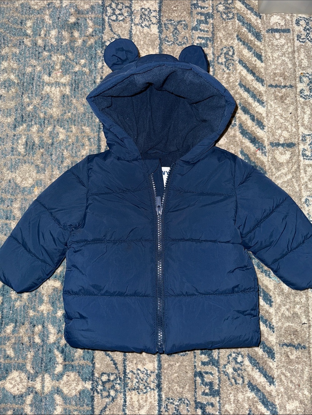 Old Navy Baby Hooded Puffer with Bear Ears (Navy)